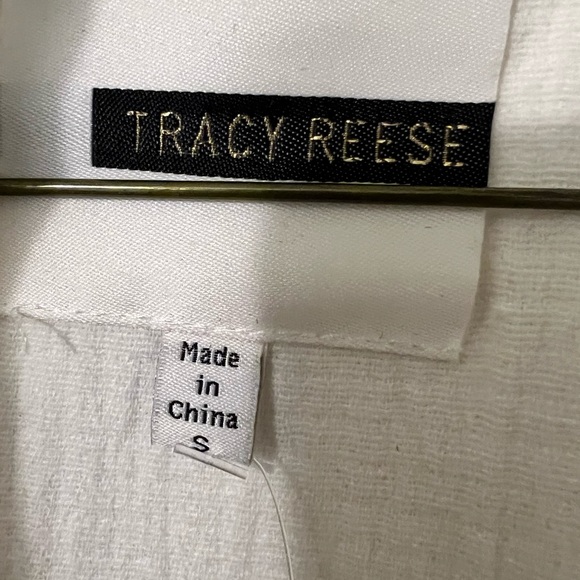 TRACY REESE WHITE COTTON OVERCOAT WITH RUFFLE SLEEVES… LARGE… NEW WITH TAGS. - Picture 9 of 11